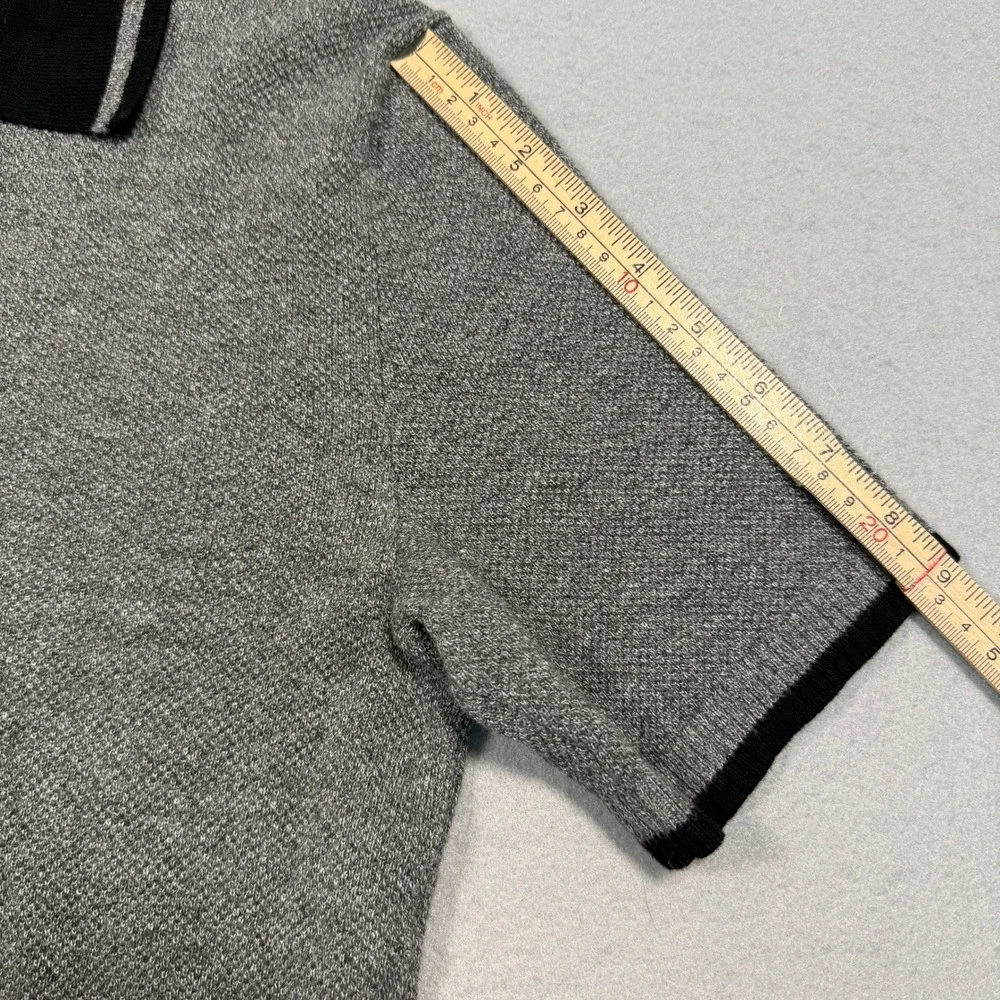 Banana Republic Mens XS Organic Cotton Knit Polo Sweater Grey Johnny Collar Top